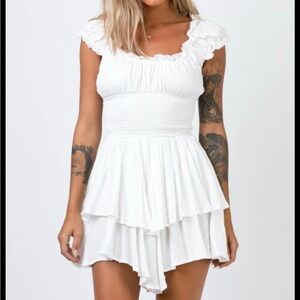 Princess Polly White Ruffled Peplum Sundress
